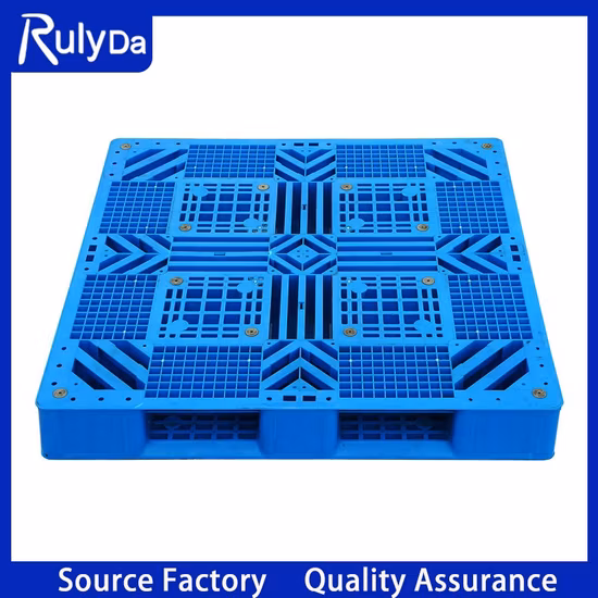 Heavy Duty Double Face/Grille Latérale Logistique Entrepôt Industriel Stockage Euro Durable Empilable Réversible Plastique HDPE Prix de Palette pour Riz/Farine/Sucre/Bière