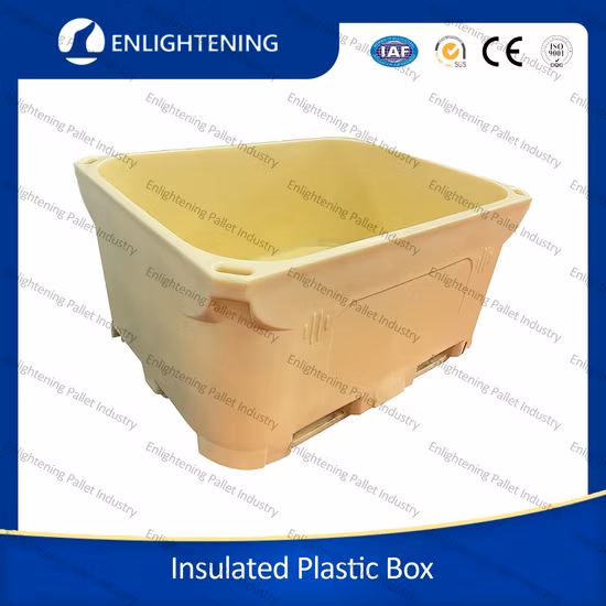 Heavy Duty Huge Bulk Storage Regular LLDPE Cool Stackable Fish Insulated Plastic Pallet Box for Transportation