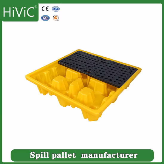 Palettes de confinement de déversement de baril d'huile en plastique HDPE de chariot élévateur IBC pour le stockage de produits chimiques